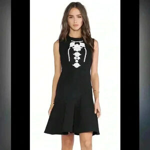 REVOLVE Marchesa Voyage Embroidered Tank Dress Asymmetrical Drop Waist Size 2